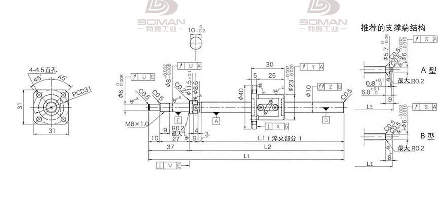 KURODA GP1002DS-EAFR-0320B-C3F hcnc黑田精工丝杆代理